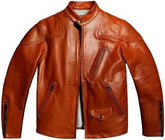 Men's Retro Batik Horse Leather Jacket, Stand Collar Motorcycle Style